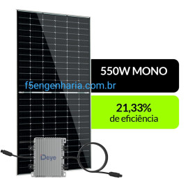 Kit Energia Solar 1.65 kWp com Inversor de potncia 2kW DEYE - COM PROJETO E HOMOLOGAO NA CONCESSIONARIA 