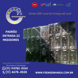 Centro de Medio ENEL 22 Medidores Policarbonato Montado - kit Completo (DISJUNTOR 63A) Cod: 3758