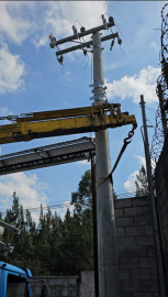 POSTE 15KV  CIRCULAR MONTADO E COLOCADO COM MUNCK
